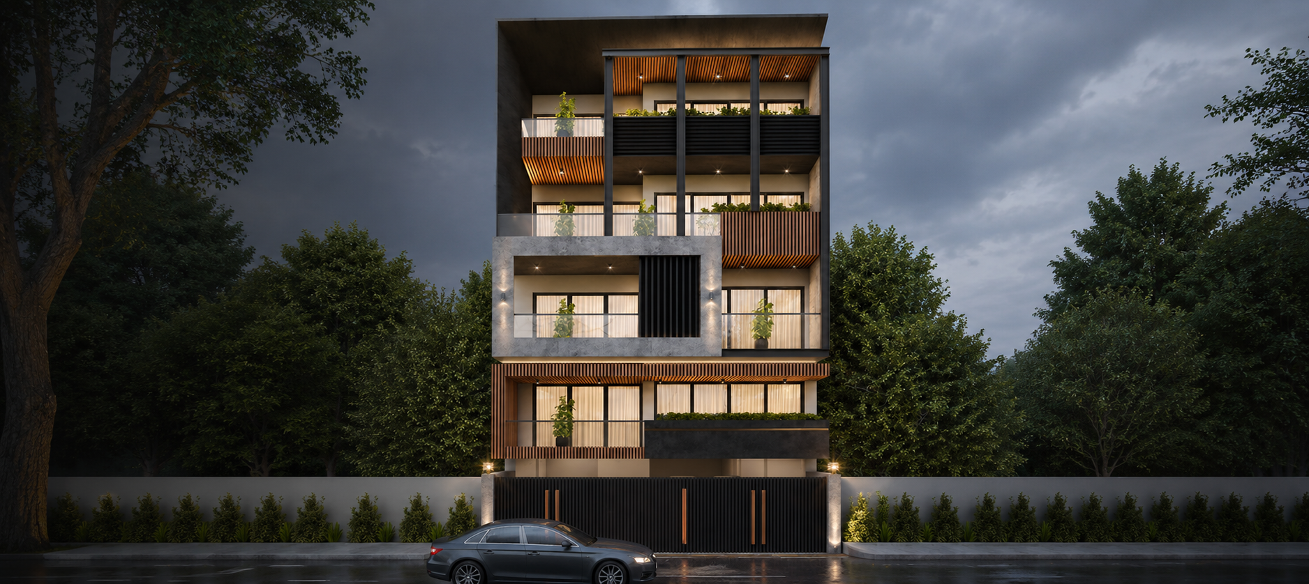 Modern residential building layout reference